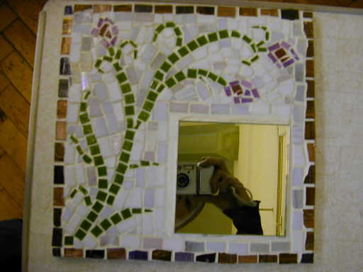 Finished mosaic mirror.